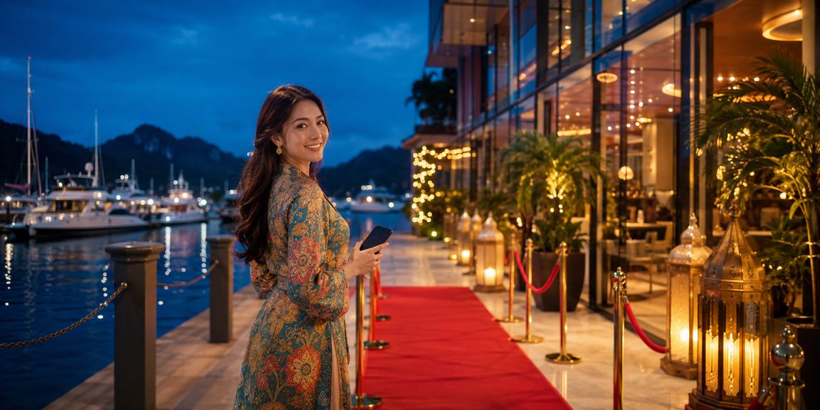 Pengguna Malaysia log masuk ke platform kasino mudah alih re9 di Langkawi